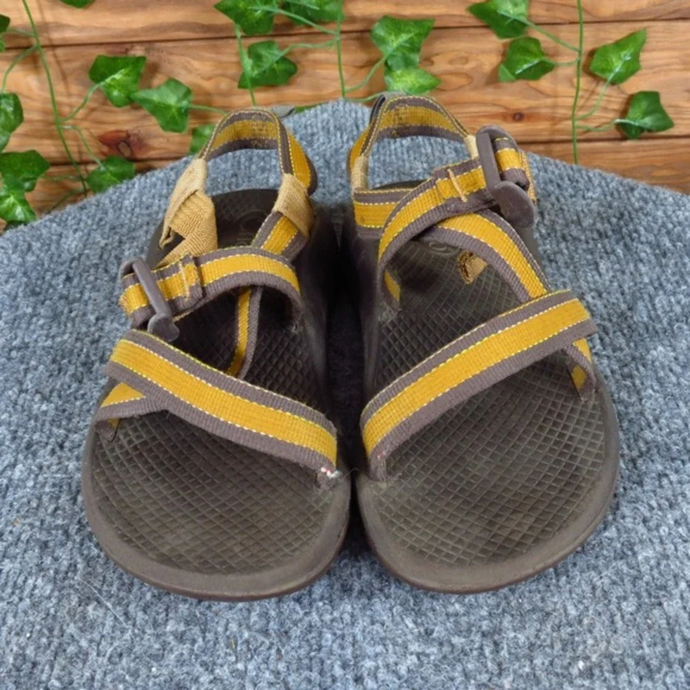 Chaco ZX1 Ecotread Kids‎ Sandals Size 1 Brown Yellow Outdoor Hiking